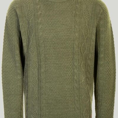 Best Green Crew Neck Cable Jumper  Jumpers