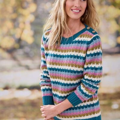 Wholesale Turquoise Stripe Jumper  Jumpers