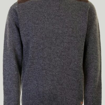 Hot Crew Neck Marl Suede Trim Jumper  Jumpers