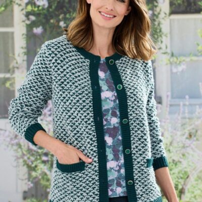 Online Green Boucle Cardigan  Cardigans