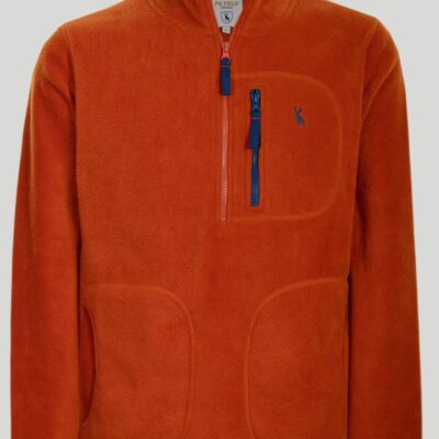 Hot Orange Half Zip Fleece  Fleece Jackets & Gilets