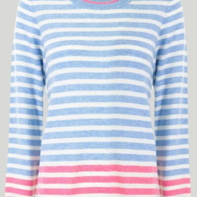 Clearance  Cashmere Stripe Crew Neck Jumper  All Jumpers