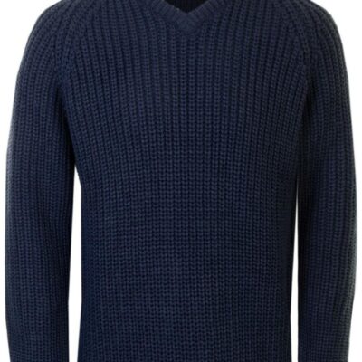 Hot V Neck Fisherman Rib Jumper  Jumpers