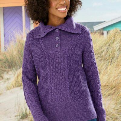 Wholesale Lavender Cable Knit Jumper  Jumpers