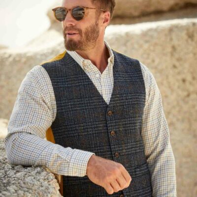 Best Dark Hoy Harris Tweed Waistcoat  Jackets & Coats