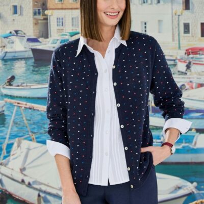 Online Spot Jacquard Cardigan  Cardigans