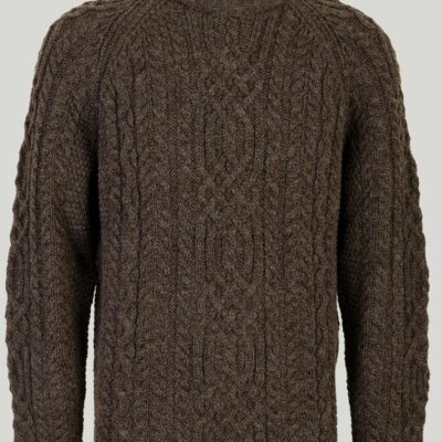 Clearance  Crew Neck Cable Aran Wool Jumper  Jumpers