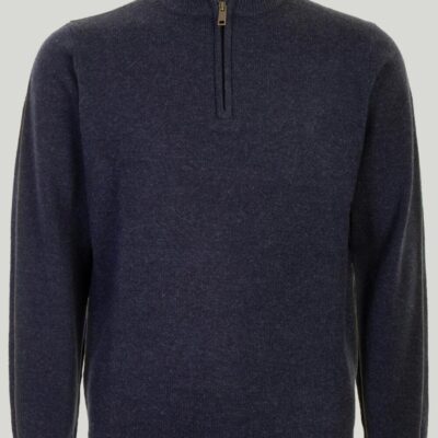 Clearance  Machine Washable Lambswool Zip Neck Jumper  Jumpers