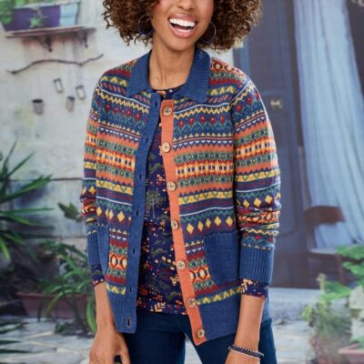 Best Navy Fairisle Cardigan  Jumpers